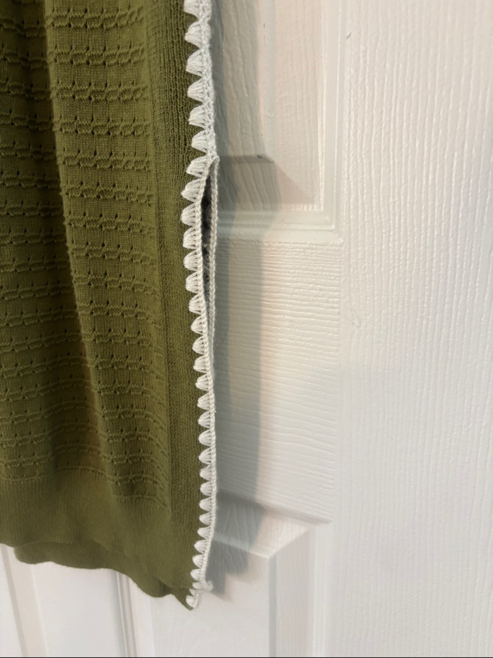 Varley Dwight Knit Midi Dress Olive Green White Trim Size Extra Small - Picture 6 of 9